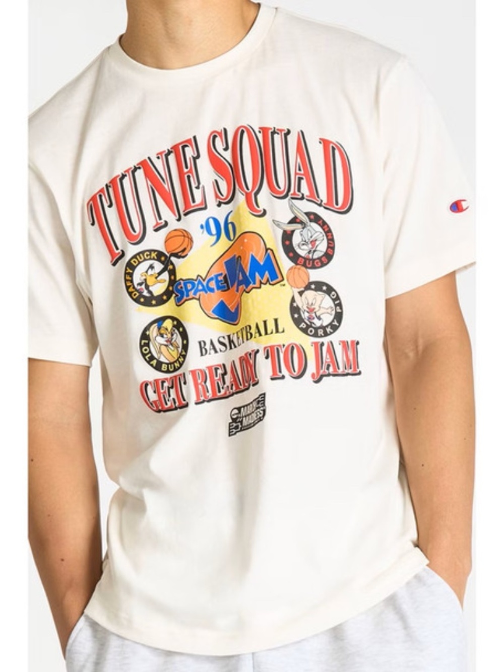 Champion Space Jam Tune Squad '96 "Get Ready To Jam" T-Shirt – Cream